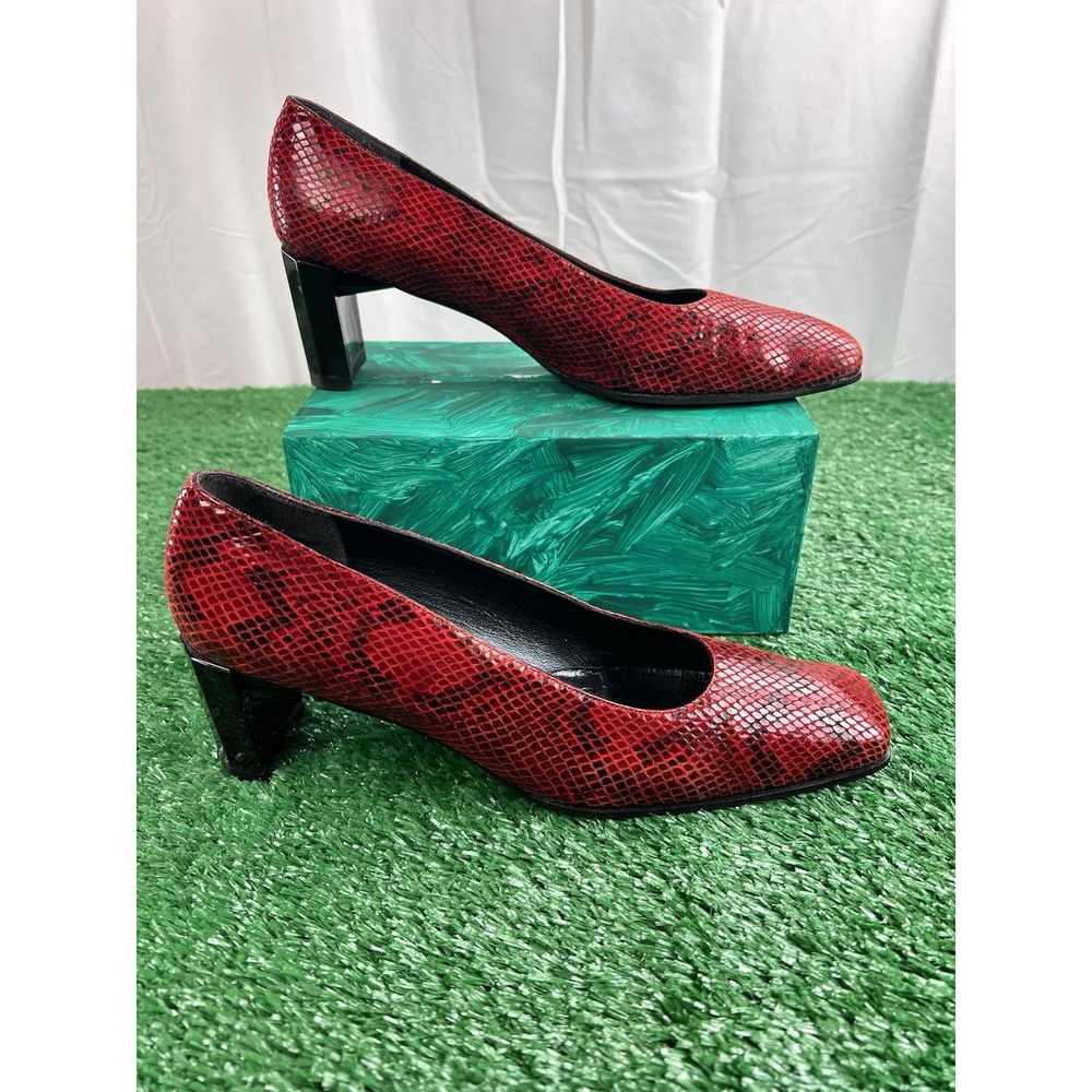 Stuart Weitzman Red Snakeskin Heels